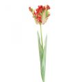 Floristik24 Kunstblume, Papagei Tulpe Rot Gelb, Frühlingsblume 69cm