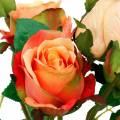 Floristik24 Kunstblumen, Rosenstrauß, Tischdeko, Seidenblumen, künstliche Rosen Gelb-Orange
