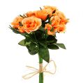 Floristik24 Kunstblumen Rosenstrauß orange L26cm 3St