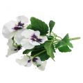 Floristik24 Kunstblumen, Seidenblumen, Stiefmütterchen Lila Weiß 29cm