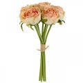 Floristik24 Kunstrosen Rosa Künstliche Rosen 28cm Bund 7 Stück