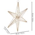 Deko LED-Stern aus goldfarbenem Draht 32cm für Innen | Floristik24.at