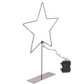 Floristik24 LED Stern mit Batteriefach und Standfuß, 46 cm, Schwarz, für Innenräume