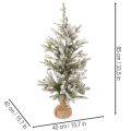 Künstlicher Tannenbaum 85 cm beschneit mit 40 LED im Jutesack für Innen | Floristik24.at