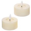 LED-Teelichter Echtwachs Warmweiß mit Timer 7 cm 2er-Set | Floristik24.at