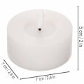 2er-Set LED-Teelichter aus weißem Echtwachs, Ø 7 x 6 cm, warmweiß, mit 6-Stunden-Timer | Floristik24.at