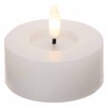 2er-Set LED-Teelichter aus weißem Echtwachs, Ø 7 x 6 cm, warmweiß, mit 6-Stunden-Timer | Floristik24.at