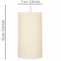 LED-Stumpenkerze aus Echtwachs, 15 cm, Cremeweiß, mit 6-Stunden | Floristik24.at
