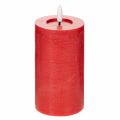 Floristik24 Rote LED-Stumpenkerze aus Echtwachs, 15 cm, mit 6-Stunden-Timer