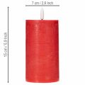Rote LED-Stumpenkerze aus Echtwachs, 15 cm, mit 6-Stunden-Timer | Floristik24.at