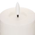 LED Stumpenkerze mit Flackerlicht und Timerfunktion Weiß Ø 7 cm Höhe 12 cm | Floristik24.at