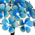 Floristik24 LED-Chrysantheme, Leuchtdeko für den Garten, Metalldeko Blau L55cm Ø15cm
