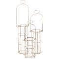 Floristik24 Laternen-Set aus Metall und Glas, Ø 8,5 cm, H 23/18,5/14,5 cm, 3-teilig, braun-grau