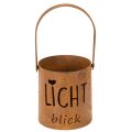 Floristik24 Metall Laterne Windlicht Edelrost Ø10,5cm H11cm mit Schriftzug 2 Stück
