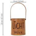 Metall Laterne Windlicht Edelrost Ø10,5cm H11cm mit Schriftzug 2 Stück | Floristik24.at
