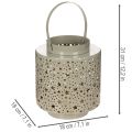 Laterne aus Metall mit Sternenmuster Grün 31 cm | Floristik24.at