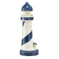 Floristik24 Leuchtturm Maritime Tischdeko Blau Weiß Ø10,5cm H28,5cm