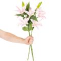 Künstliche Lilien Stielblumen 68 cm Rosa Grün 3er Set für Dekoration | Floristik24.at