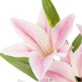 Künstliche Lilien Stielblumen 68 cm Rosa Grün 3er Set für Dekoration | Floristik24.at