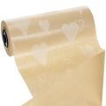 Manschettenpapier 25cm 100m Natur Herzen – Nassfestes Floristenpapier | Floristik24.at