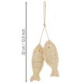 Maritime Hängedeko mit zwei Stroh- und Jutefischen, Naturfarben, Länge ca. 32 cm | Floristik24.at