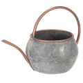 Floristik24 Metall Gießkanne 41cm Silber Kupfer, Pflanzgefäß, Gartendekoration