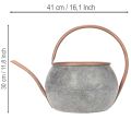 Metall Gießkanne 41cm Silber Kupfer, Pflanzgefäß, Gartendekoration | Floristik24.at