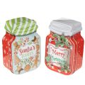 Floristik24 Metalldosen Set 2 Stück Weihnachtsmotiv Keksglas-Design 15 cm