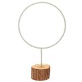 Floristik24 Deko-Ring aus Metall auf Holzsockel 43 cm grau-grün