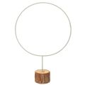 Floristik24 Dekoring aus Metall auf Holzsockel Ø 36 cm, H 52 cm, grau
