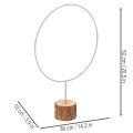 Dekoring aus Metall auf Holzsockel Ø 36 cm, H 52 cm, grau | Floristik24.at