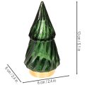 Glas-Tannenbaum mit LED-Beleuchtung 13 cm grün 2er-Set | Floristik24.at