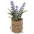Floristik24 Künstlicher Lavendel Kunstpflanze Lavendel im Jutesack H15cm