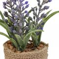 Floristik24 Künstlicher Lavendel Kunstpflanze Lavendel im Jutesack H15cm