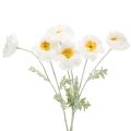 Floristik24 Kunstblume Mohn Weiß 78 cm 3er-Set für Innenbereiche