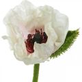 Künstliche Mohnblume, Seidenblume Weiß-Rosa L55/60/70cm 3er-Set