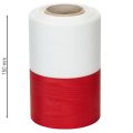 Kränzband aus Acetat Taft 150mm Weiß-Rot mit Moiré-Effekt – Dekoband für Trauerkränze | Floristik24.at