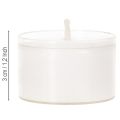Teelichter Weiß mit Plastikschale Ø 3,8cm H 3cm 8 Stunden Brenndauer 50 Stück | Floristik24.at