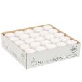 Teelichter Weiß mit Plastikschale Ø 3,8cm H 3cm 8 Stunden Brenndauer 50 Stück | Floristik24.at