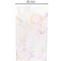 Organzaband Chiffonband Blumenmuster 40mm x 15m Rosa Apricot Orange | Floristik24.at
