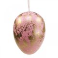 Osterei zum Aufhängen Deko Eier Rosa, Grün, Gold 15cm 4St