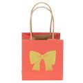 Geschenktüte aus Papier, 12 cm, Rot mit goldenem Schleifen-Motiv, 8 Stück | Floristik24.at