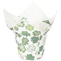 Floristik24 Übertopf Papier 12cm Kleeblatt Grün-Weiß 12 Stück Neujahr