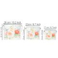 Pflanzeimer oval Metall 26/22/17 cm Blumenmotiv Weiß-Türkis 3er-Set | Floristik24.at