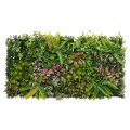 Floristik24 Künstliche Pflanzenwand 100 x 55 cm aus Kunststoff, Grün mit Bunten Akzenten für Innenräume