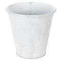Floristik24 Pflanzgefäß aus Metall mit Ornamenten Weiß Grau Ø20,5cm H19,5cm für Innen und Außen