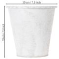 Pflanzgefäß aus Metall mit Ornamenten Weiß Grau Ø20,5cm H19,5cm für Innen und Außen | Floristik24.at