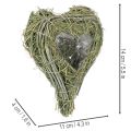 Deko Herz aus Naturgras mit Folie 14 cm grün 2 Stück | Floristik24.at