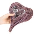 Pflanzherz aus Rebenmaterial mit Kunststofffolie 24 cm in Lila | Floristik24.at