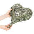 Herzschale aus Naturgras mit Folie zum Bepflanzen 38cm grün | Floristik24.at